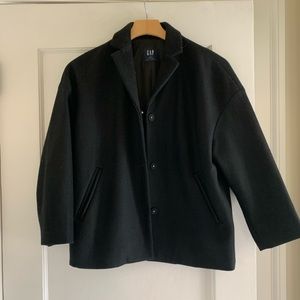 Black half-length pea coat